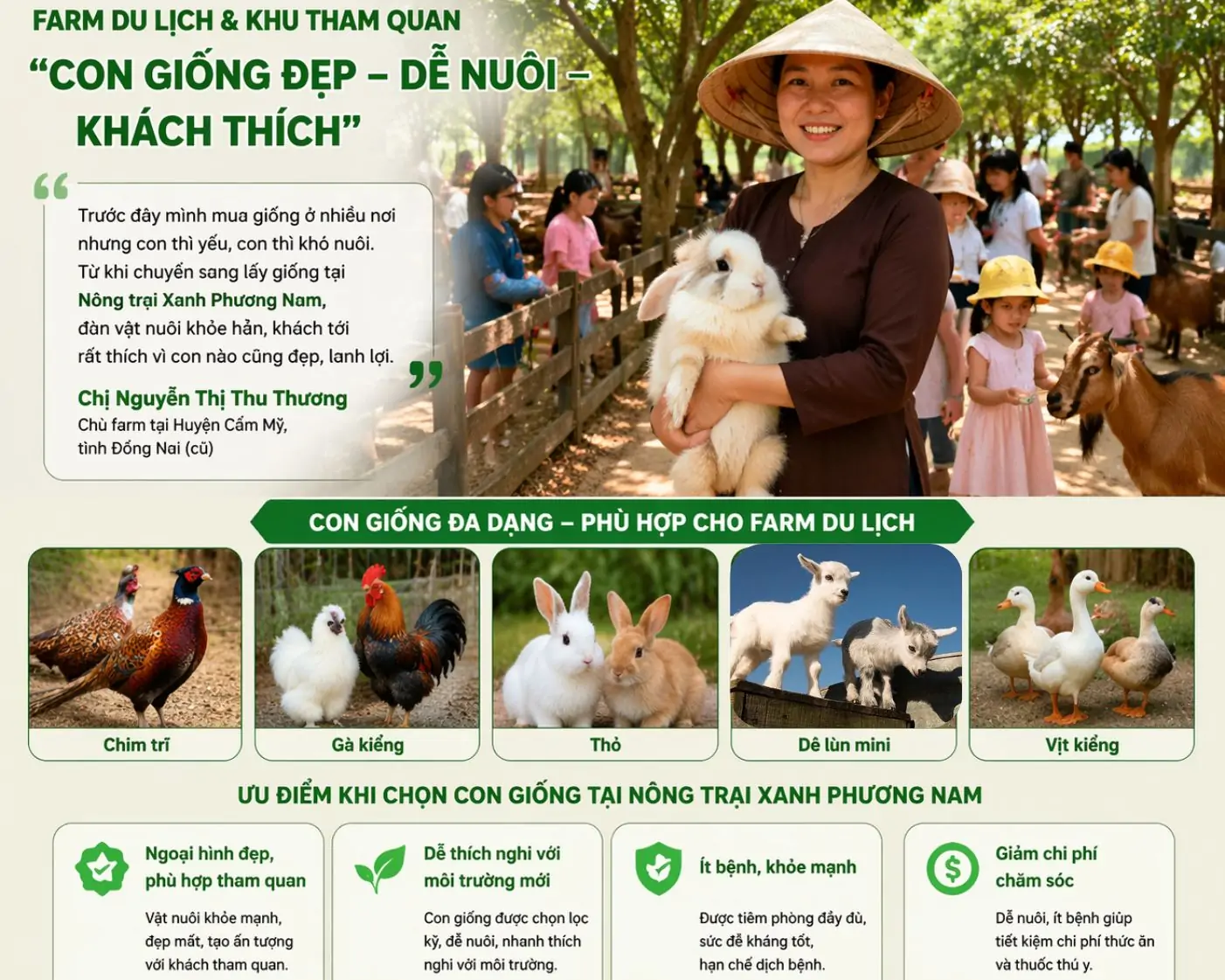 Kh&aacute;ch h&agrave;ng n&oacute;i g&igrave; khi mua con giống tại N&ocirc;ng trại Xanh Phương Nam