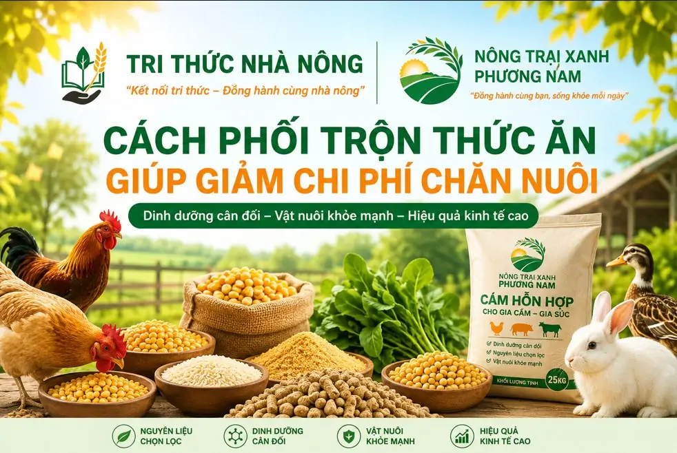 Phối trộn thức ăn cho gà từ thảo dược