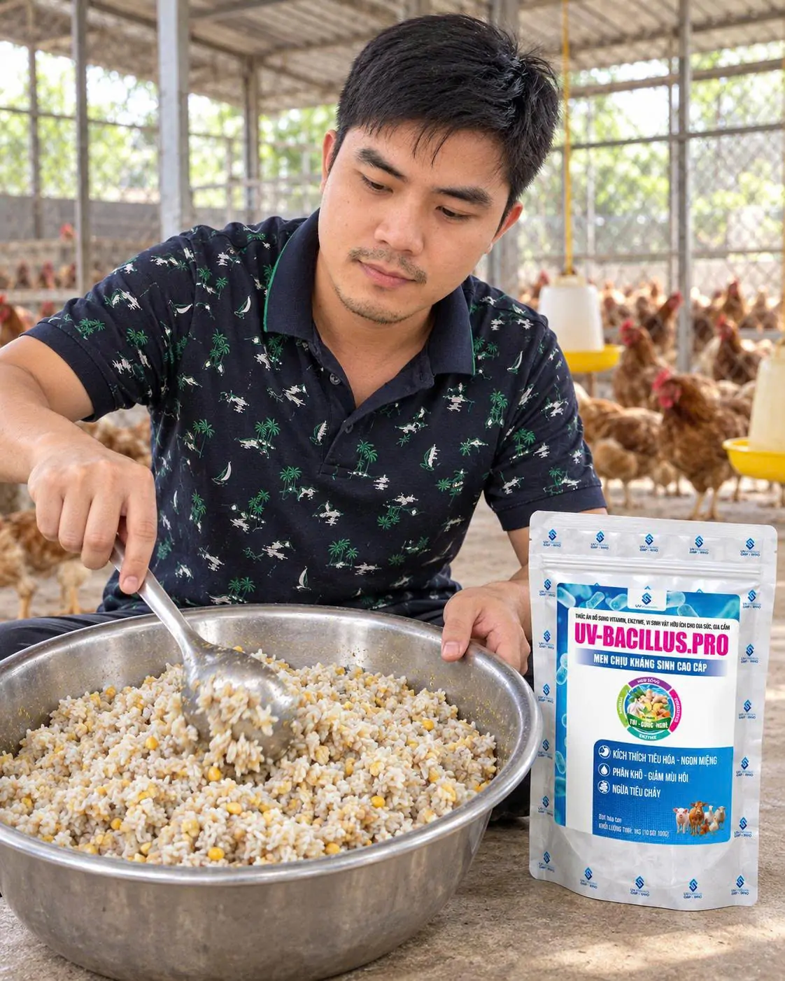 Thức ăn hữu cơ cho gia cầm tự l&agrave;m tại nh&agrave;